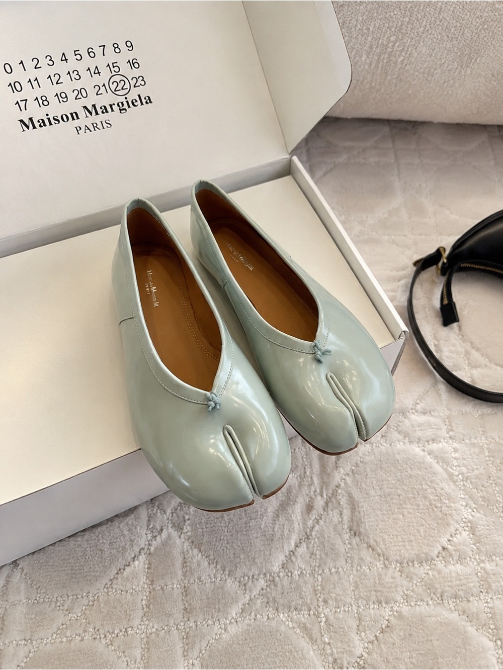 Maison Martin Margiela Mint Patent Leather Tabi Flats